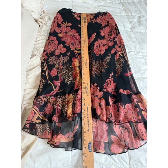 Y2K Jonathan Martin Studio Floral Silk Midi Skirt M Asymmetrical Whimsigoth - Picture 6 of 9